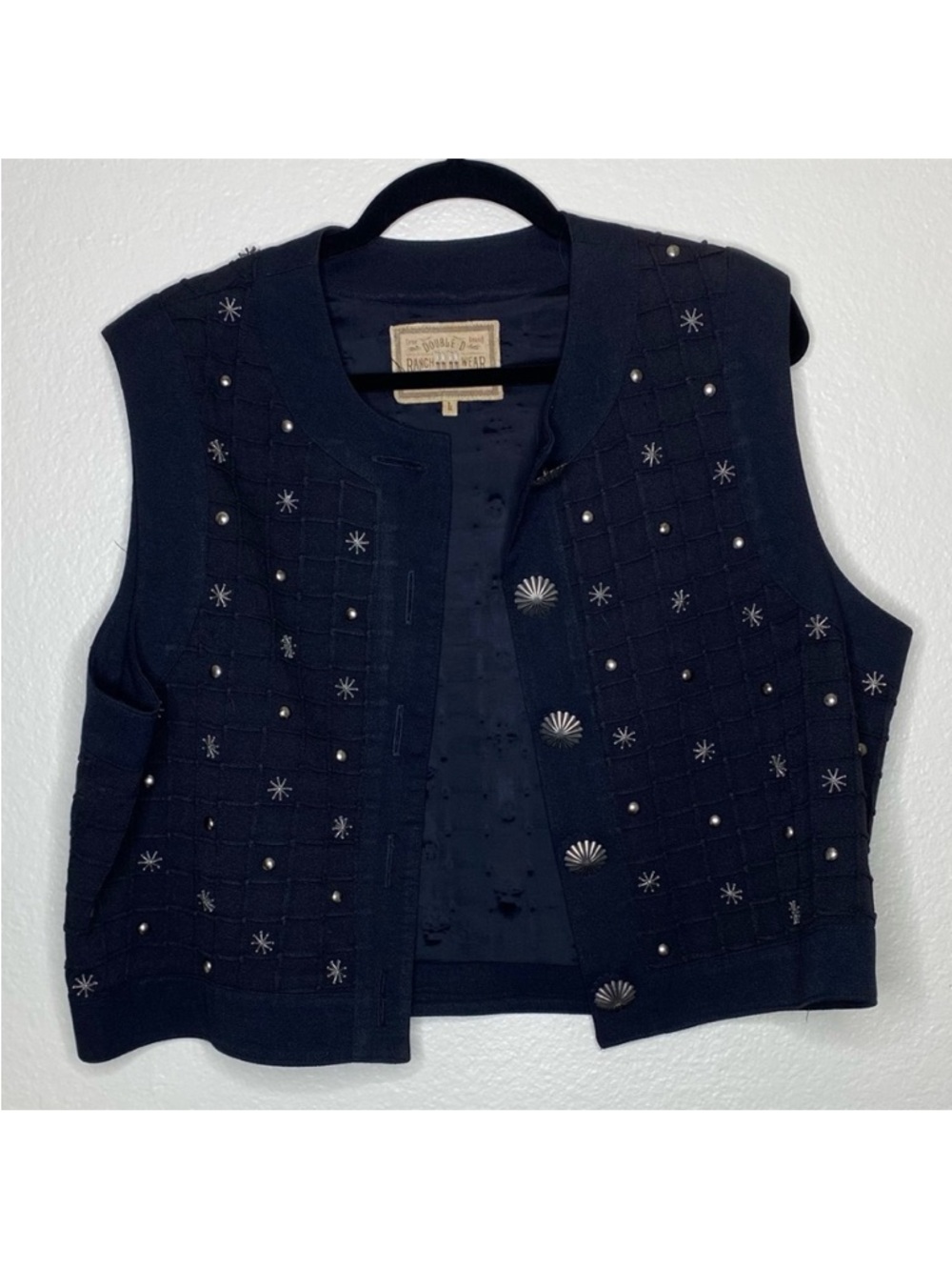 Double D Ranchwear Black Embellished Western Vest